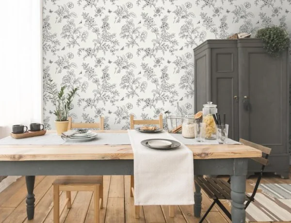 Unyqoos® Decoratieve zelfklevende bloemenbehangfolie voor meubels en muren 44 cm x 10 m