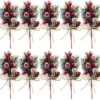 Unyqoos® Set van 10 kunstmatige dennentakken met bessen voor sfeervolle decoratie
