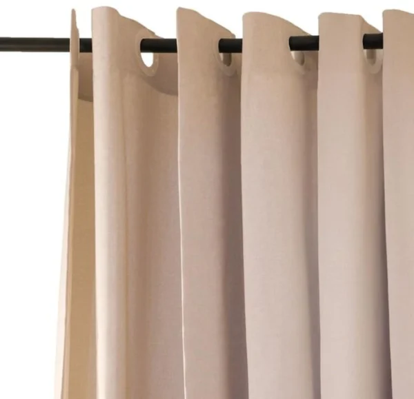 Unyqoos® Waterafstotend beige douchegordijn met linnenlook en geïntegreerde ophanging