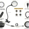 Unyqoos® Flexibele lees- en vergrootlamp met dimbare LED-verlichting en klem
