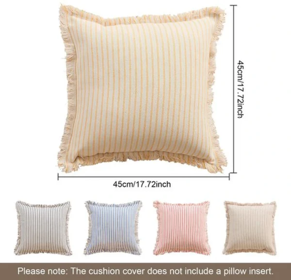 P-87213238795011-20260406112528.webp Unyqoos® Set van 2 vierkante boho gestreepte kussenhoezen voor stijlvolle woondecoratie