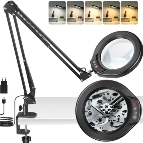 Unyqoos® Dimbare LED-vergrootlamp met klem voor gedetailleerd handwerk en lezen