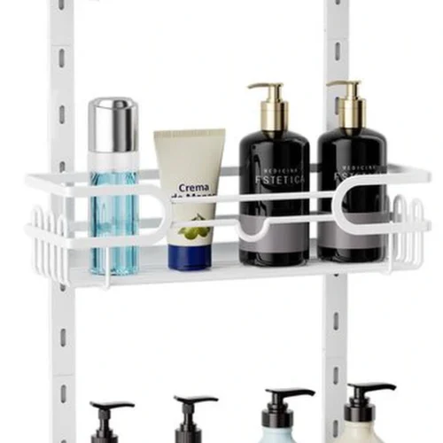P-87213238808590-20260405174043.webp Unyqoos® Praktische Hangende Doucheplank met Verstelbare Hoogte en Vier Opbergniveaus voor Badkamerdeur