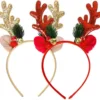 Unyqoos® Feestelijke rendiergewei haarbanden met belletjes voor kerstvieringen