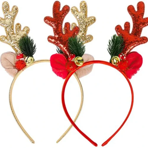 Unyqoos® Feestelijke rendiergewei haarbanden met belletjes voor kerstvieringen