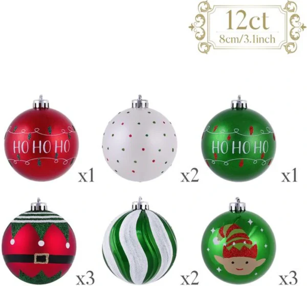 P-87213238830723-20260406093858.webp Unyqoos® Set van 12 rode en witte kerstballen voor feestelijke kerstboomdecoratie