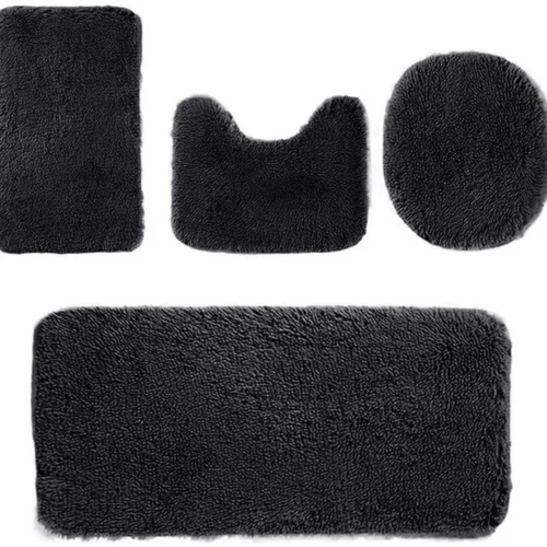 P-87213238862400-20260405140416.webp Unyqoos® Zachte en absorberende 4-delige badmatset met antislip voor elke badkamer
