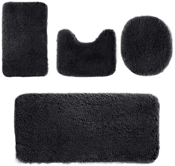 P-87213238862400-20260405140416.webp Unyqoos® Zachte en absorberende 4-delige badmatset met antislip voor elke badkamer