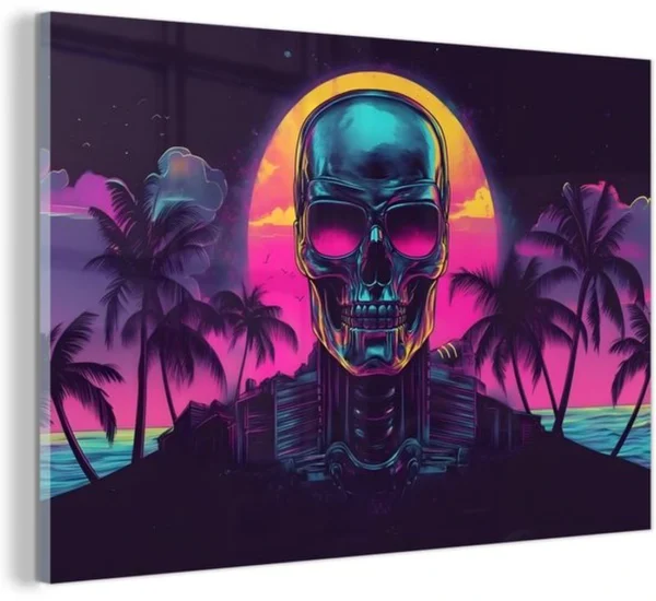 Unyqoos® Esthetisch wanddecoratie met palmen en zonsondergang voor elke kamer