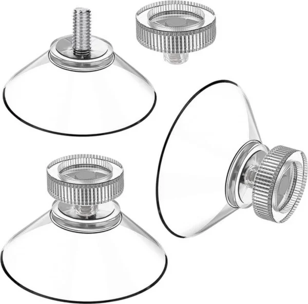 Unyqoos® Set van 25 transparante zuignappen met kartelmoer voor stevige bevestiging