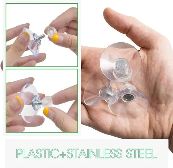 Unyqoos® Set van 25 transparante zuignappen met kartelmoer voor stevige bevestiging