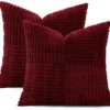Unyqoos® Set van 2 decoratieve corduroy kussenhoezen met bohemian streepontwerp 50x50 cm