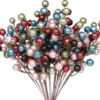 Unyqoos® Glitterende kunstbessen takken voor feestelijke kerstdecoratie en kransen