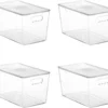 P-87213238899820-20260406095255.webp Unyqoos® Set van vier doorzichtige opbergboxen met deksel voor keuken en badkamer