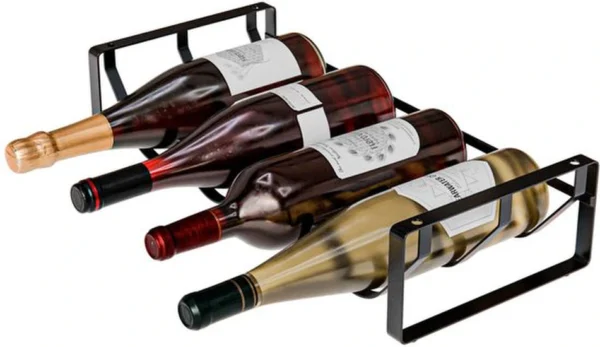P-87213238904690-20260406110329.webp Unyqoos® Elegant zwart flessenrek voor keuken en wijnkelder met stapelbaar ontwerp