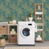 P-87213238906369-20260405114335.webp Unyqoos® Waterdicht zelfklevend bloemenbehang in goud en blauw voor diverse oppervlakken