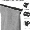 P-87213238914044-20260405183143.webp Unyqoos® Zelfklevende zwarte handdoekhouder met twee armen voor badkamerwand