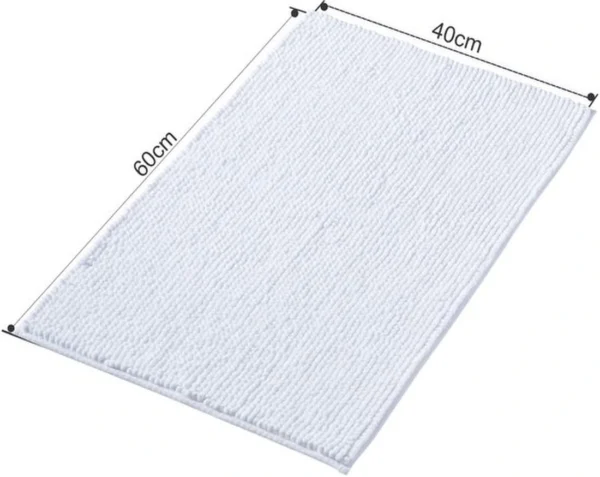 Unyqoos® Ultrazachte Antislip Chenille Badmat voor Douche en Badkamer, Wasbaar, 40 x 60 cm, Wit