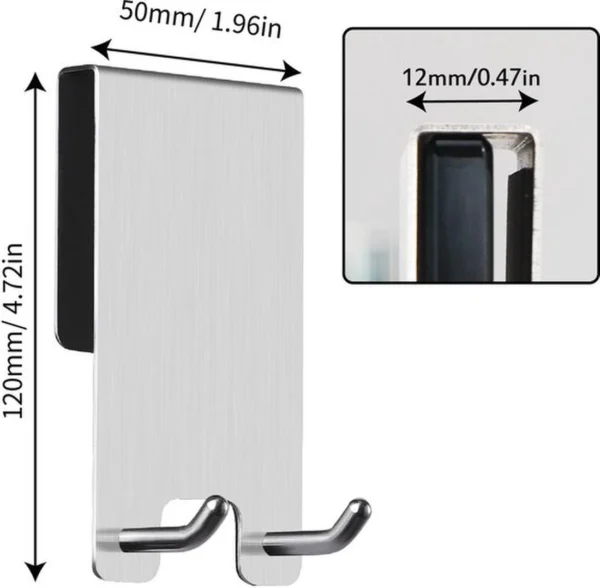 P-87213238945802-20260406121545.webp Unyqoos® Set van twee roestvrijstalen handdoekhaken voor douche zonder boren
