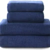 Unyqoos® Luxe Set van Zachte en Absorberende Katoenen Badhanddoeken in Marineblauw