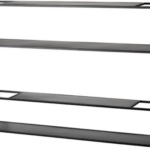 Unyqoos® Moderne set van twee zwarte metalen wandrekken voor stijlvolle opbergruimte
