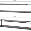 Unyqoos® Moderne set van twee zwarte metalen wandrekken voor stijlvolle opbergruimte