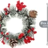 P-87213238974823-20260406093940.webp Unyqoos® Set van twee feestelijke kransen met dennenappels en bessen voor Kerstmis