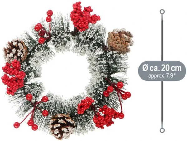 P-87213238974823-20260406093940.webp Unyqoos® Set van twee feestelijke kransen met dennenappels en bessen voor Kerstmis