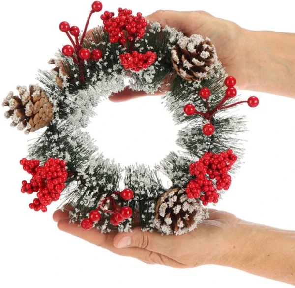 P-87213238974824-20260406093947.webp Unyqoos® Set van twee feestelijke kransen met dennenappels en bessen voor Kerstmis