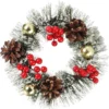 P-87213238974829-20260406093949.webp Unyqoos® Set van twee feestelijke kransen met dennenappels en bessen voor Kerstmis