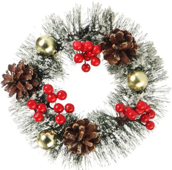 P-87213238974829-20260406093949.webp Unyqoos® Set van twee feestelijke kransen met dennenappels en bessen voor Kerstmis