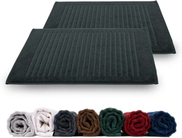 Unyqoos® Set van Twee Luxe Katoenen Douchematten voor Comfort en Absorptie in de Badkamer