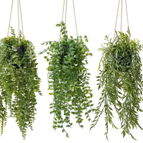 P-87213239025440-20260405142244.webp Unyqoos® Set van drie hangende kunstplanten voor stijlvolle binnen- en buitendecoratie