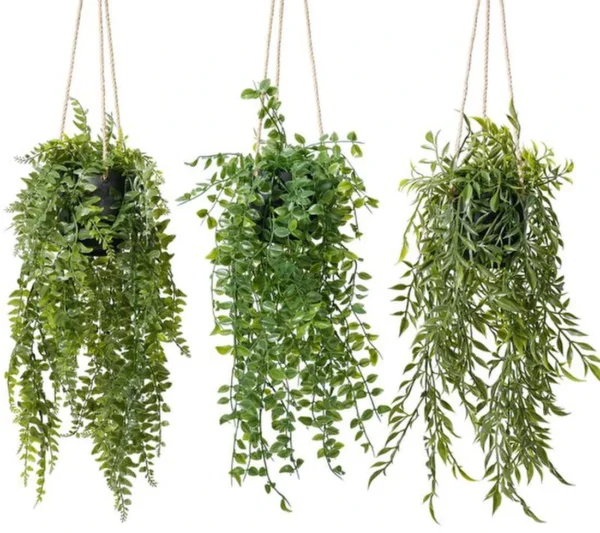 Unyqoos® Set van drie hangende kunstplanten voor stijlvolle binnen- en buitendecoratie
