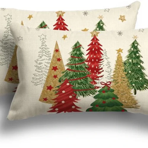 P-87213239026360-20260406111736.webp Unyqoos® Set van 2 linnen kussenslopen voor sfeervolle kerstdecoratie binnen en buiten