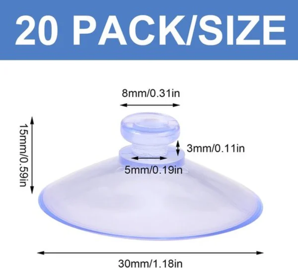 P-87213239028653-20260406121634.webp Unyqoos® Set van 20 stevige en herbruikbare zuignappen voor diverse oppervlakken