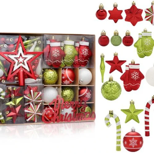 Unyqoos® Set van 70 onbreekbare kerstballen voor feestelijke boomversiering