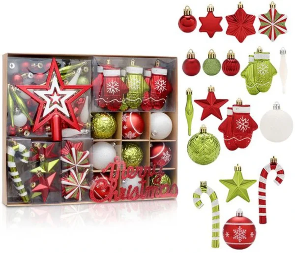 P-87213239077300-20260406092222.webp Unyqoos® Set van 70 onbreekbare kerstballen voor feestelijke boomversiering