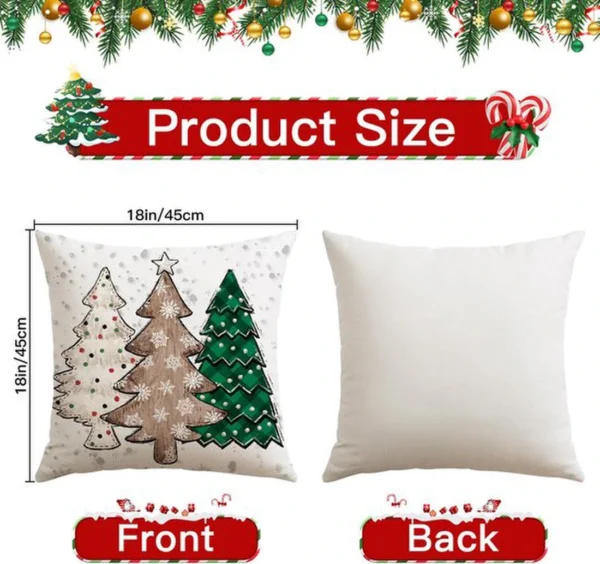 Unyqoos® Set van 4 decoratieve kussenhoezen met kerstthema voor bank en slaapkamer