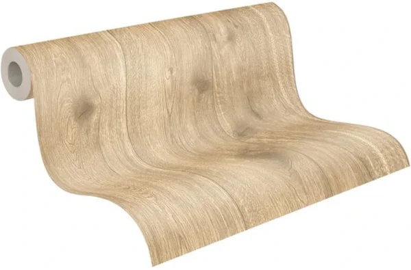 Unyqoos® Fotorealistisch vliesbehang in houtlook voor sfeervolle wanddecoratie