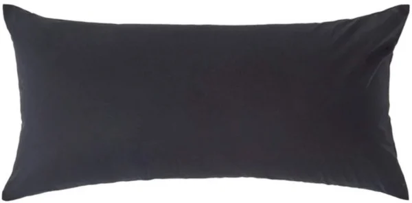 Unyqoos® Zwarte percal kussensloop van Egyptisch katoen met ritssluiting 40 x 80 cm