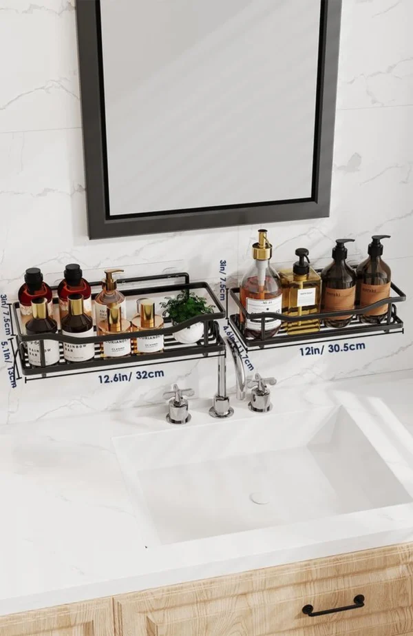 Unyqoos® Zelfklevende badkamer organizer set, zonder boren, roestvrij en ruimtebesparend