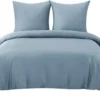 Unyqoos® Katoenen Beddengoedset Grijsblauw 155 x 220 cm met Kussenslopen en Ritssluiting