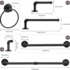 Unyqoos® Complete set van badkameraccessoires met industriële look voor een moderne inrichting