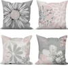 Unyqoos® Set van 4 moderne kussenslopen met bloemenpatroon voor decoratie