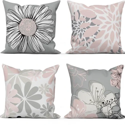 Unyqoos® Set van 4 moderne kussenslopen met bloemenpatroon voor decoratie