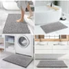 P-87213239163432-20260405135734.webp Unyqoos® Luxueuze 2-delige Chenille Badmat Set met Antislip voor Comfortabele Badkamervloeren, Grijs