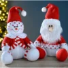 P-87213239173886-20260406092344.webp Unyqoos® Set van twee feestelijke decoraties met Kerstman en sneeuwpop, 28 cm hoog