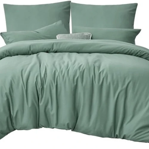Unyqoos® Comfortabel saliegroen beddengoed van microvezel met ritssluiting en kussenslopen