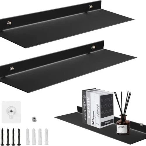 P-87213239207530-20260406082526.webp Unyqoos® Set van twee zwevende acryl wandplanken voor diverse ruimtes zonder boren